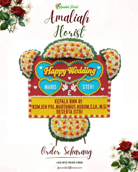 Papan Bunga Pernikahan Santosa